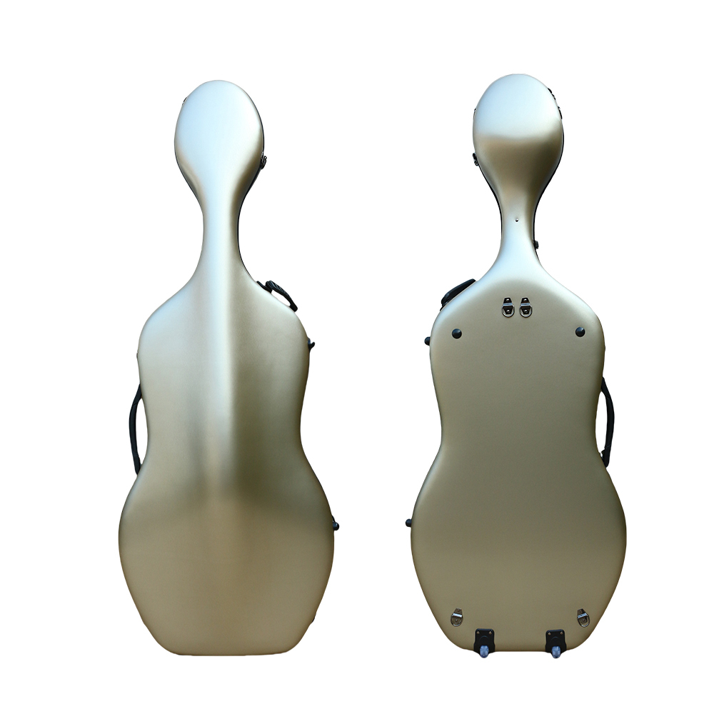 yinfente  4/4 cello Case Carbon Fiber Silver Color Cello Box Strong Light Protect Cello