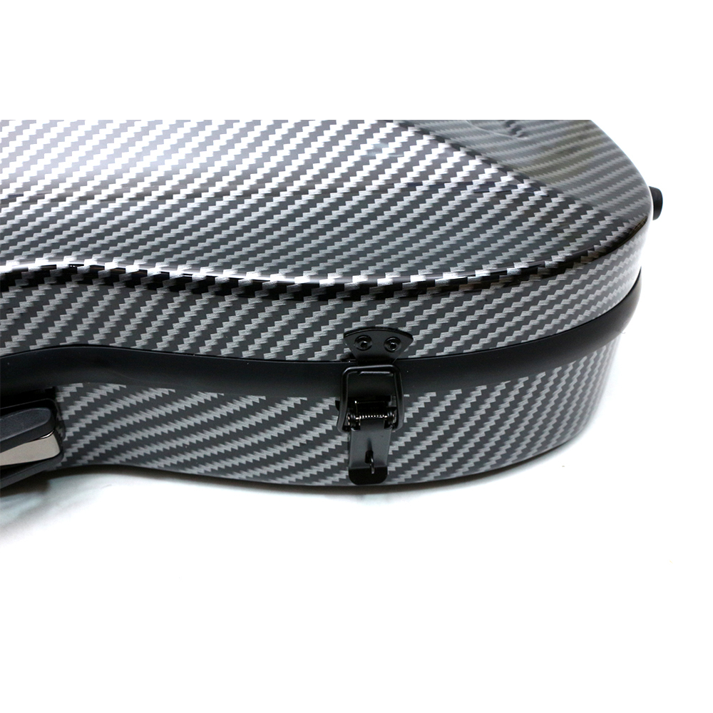  Black Violin Case 4/4 Full Size Carbon Fiber Hard Case for Violin Back Strap  