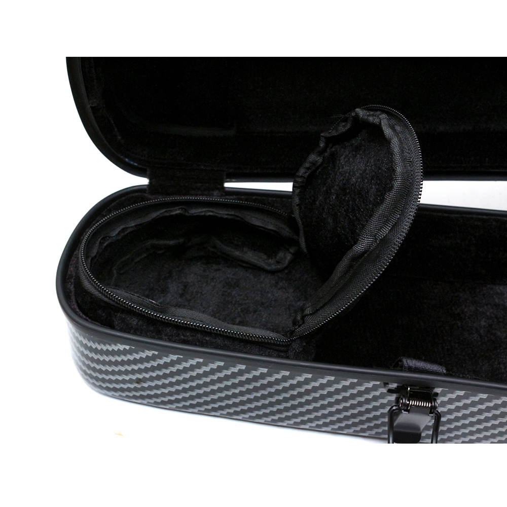  Black Violin Case 4/4 Full Size Carbon Fiber Hard Case for Violin Back Strap  