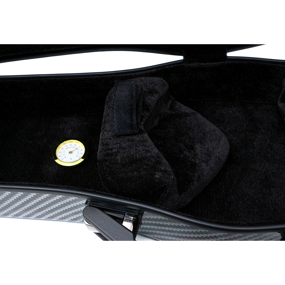  Black Violin Case 4/4 Full Size Carbon Fiber Hard Case for Violin Back Strap  