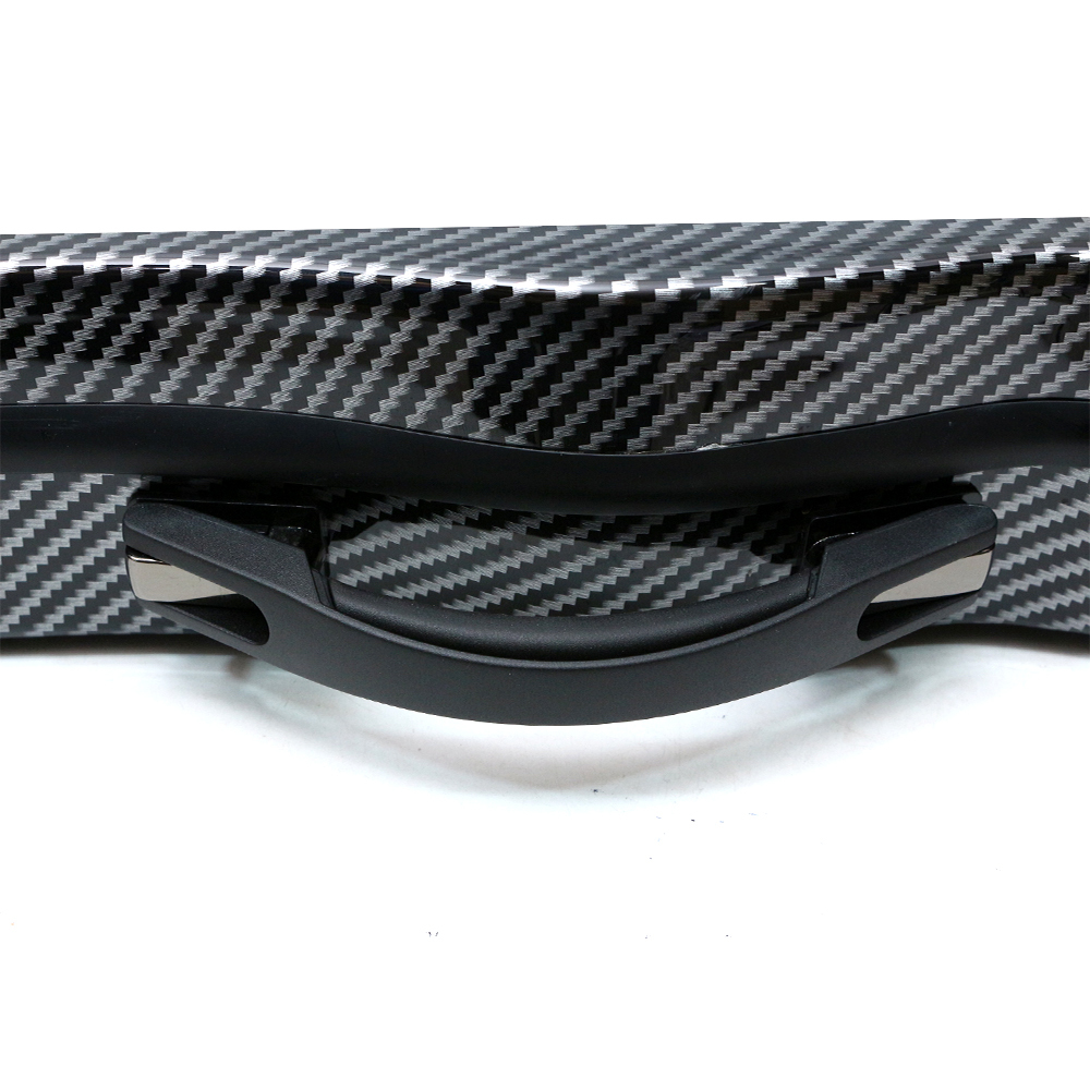  Black Violin Case 4/4 Full Size Carbon Fiber Hard Case for Violin Back Strap  