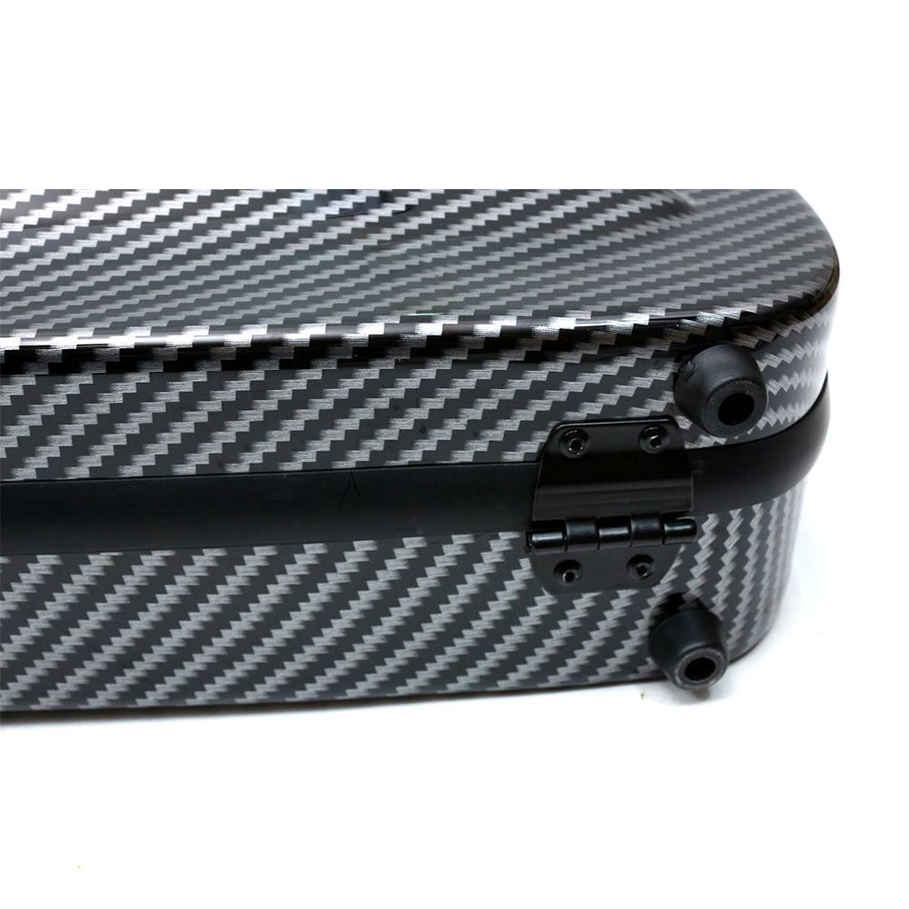  Black Violin Case 4/4 Full Size Carbon Fiber Hard Case for Violin Back Strap  
