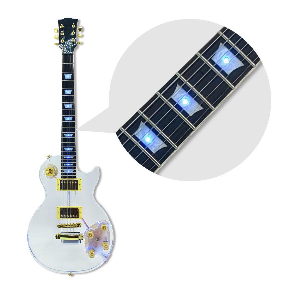 Yinfente LED Light Electric Guitar Acrylic Body Crystal Guitar Sweet Tone 22 fret 24.75 inch Mahogany Rosewood Fretboard Set in  