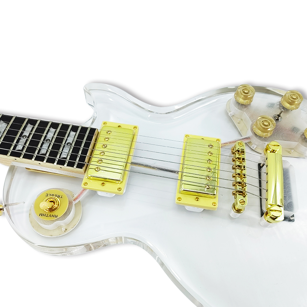 Yinfente LED Light Electric Guitar Acrylic Body Crystal Guitar Sweet Tone 22 fret 24.75 inch Mahogany Rosewood Fretboard Set in  