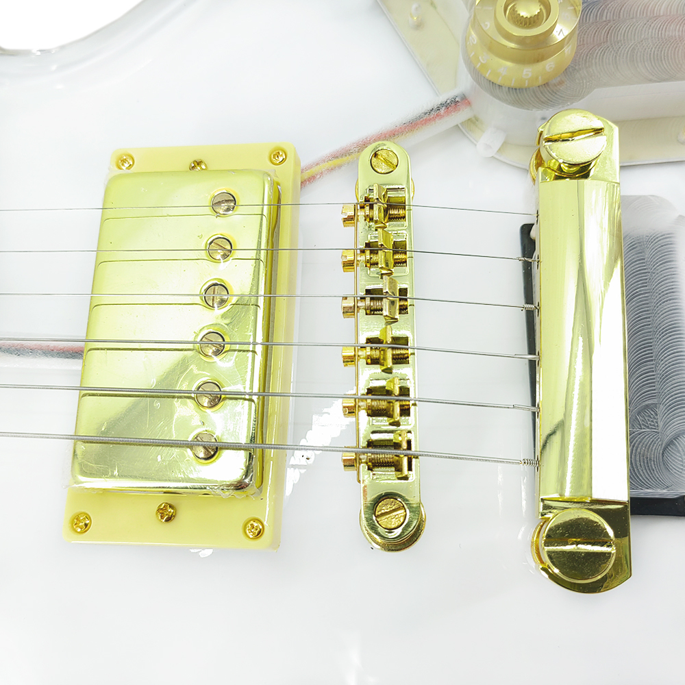 Yinfente LED Light Electric Guitar Acrylic Body Crystal Guitar Sweet Tone 22 fret 24.75 inch Mahogany Rosewood Fretboard Set in  