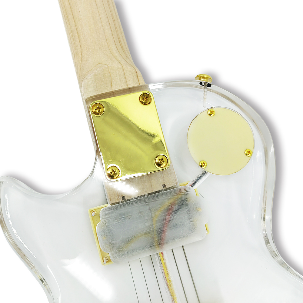 Yinfente LED Light Electric Guitar Acrylic Body Crystal Guitar Sweet Tone 22 fret 24.75 inch Mahogany Rosewood Fretboard Set in  