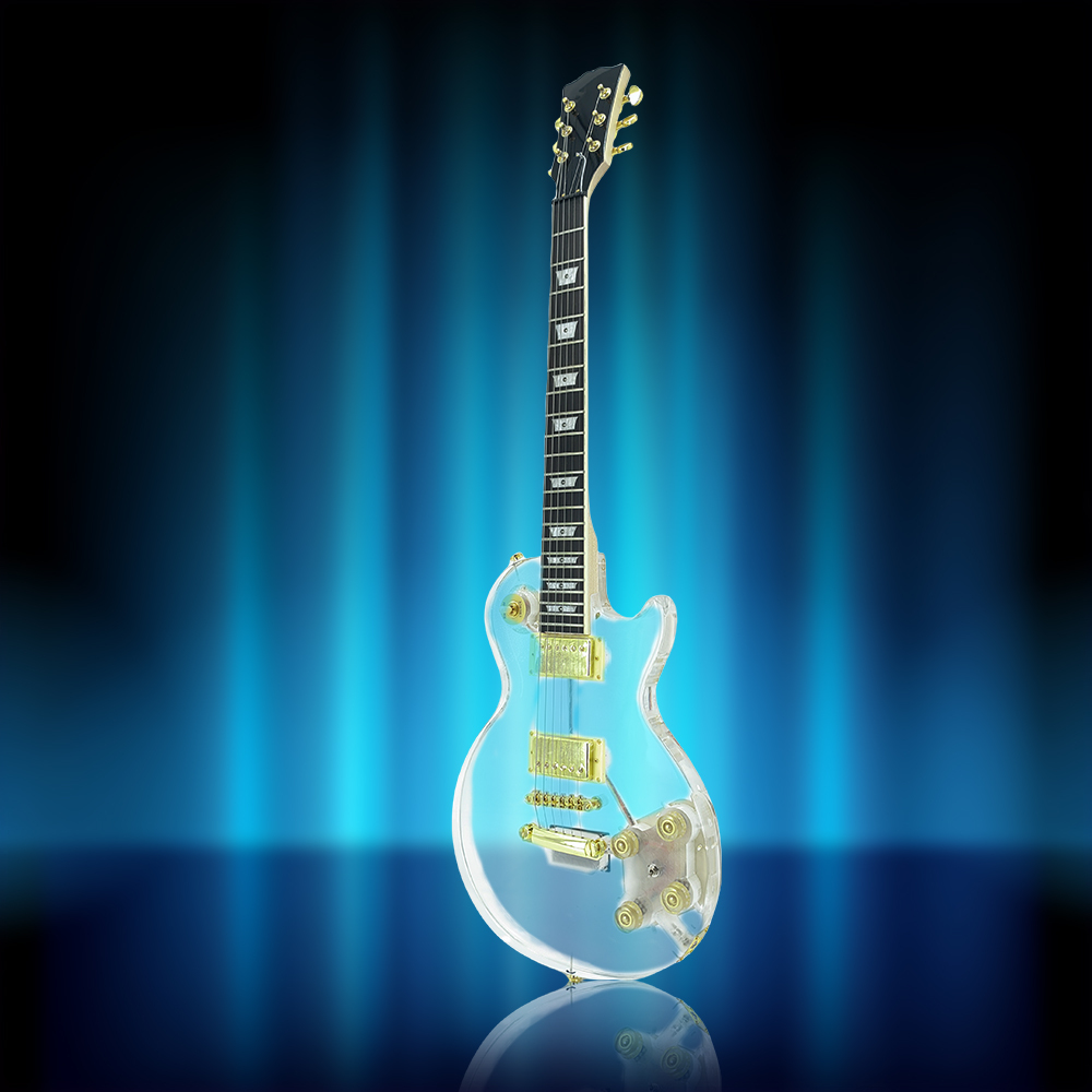 Yinfente LED Light Electric Guitar Acrylic Body Crystal Guitar Sweet Tone 22 fret 24.75 inch Mahogany Rosewood Fretboard Set in  
