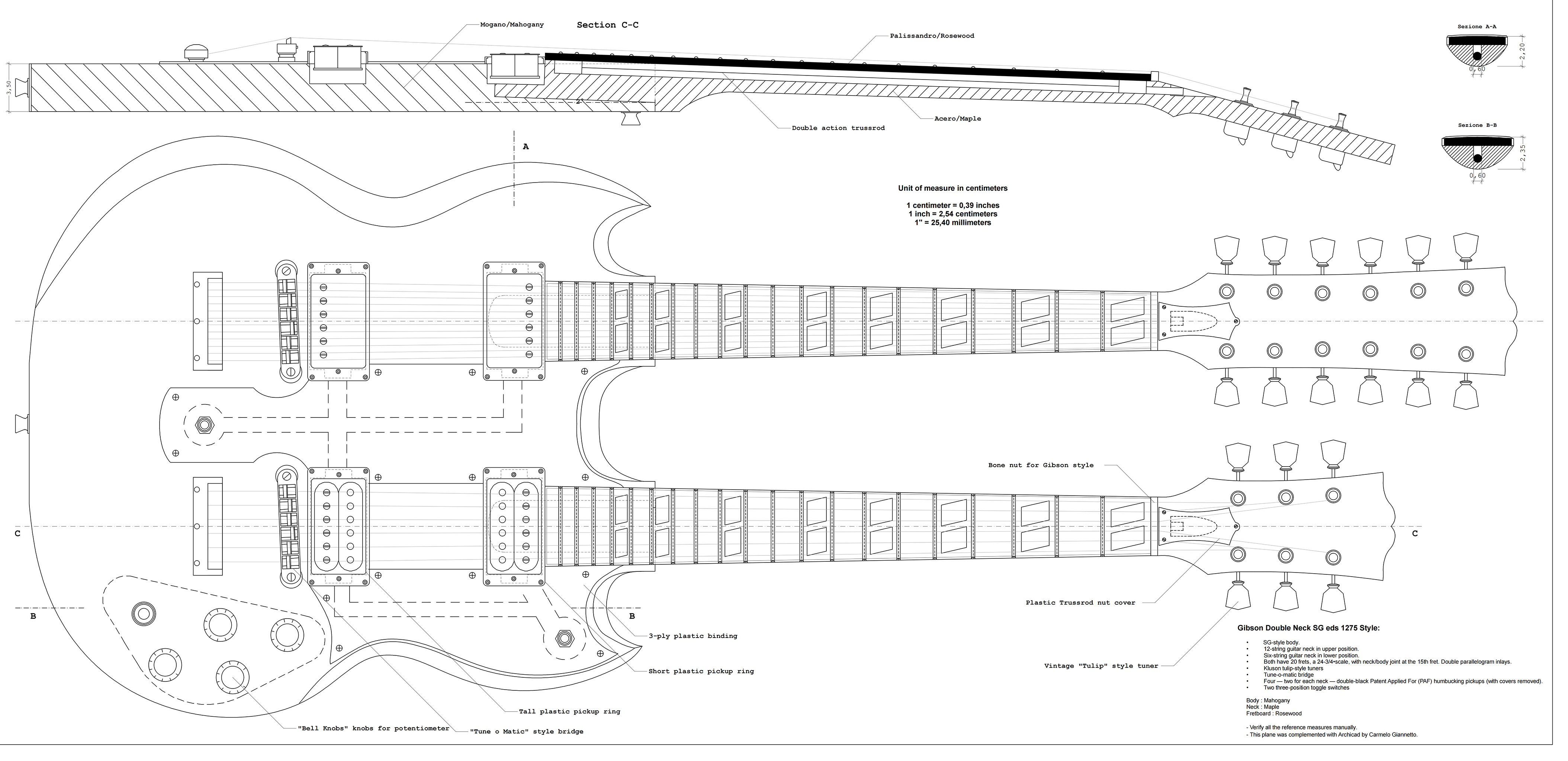 Yinfente Unfinished Electric Guitar 3 set guitar kit double SG neck 12 strings and 6 strings and unfinishe guitar body for DIY  