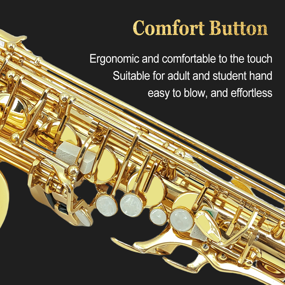 Yinfente Alto Sax Beginner Kit Gold for Adults Student Professional Brass Saxophone with Sax Case Mouthpiece Reeds Gloves Cleaning Cloth & Brush&nbsp;&nbsp;