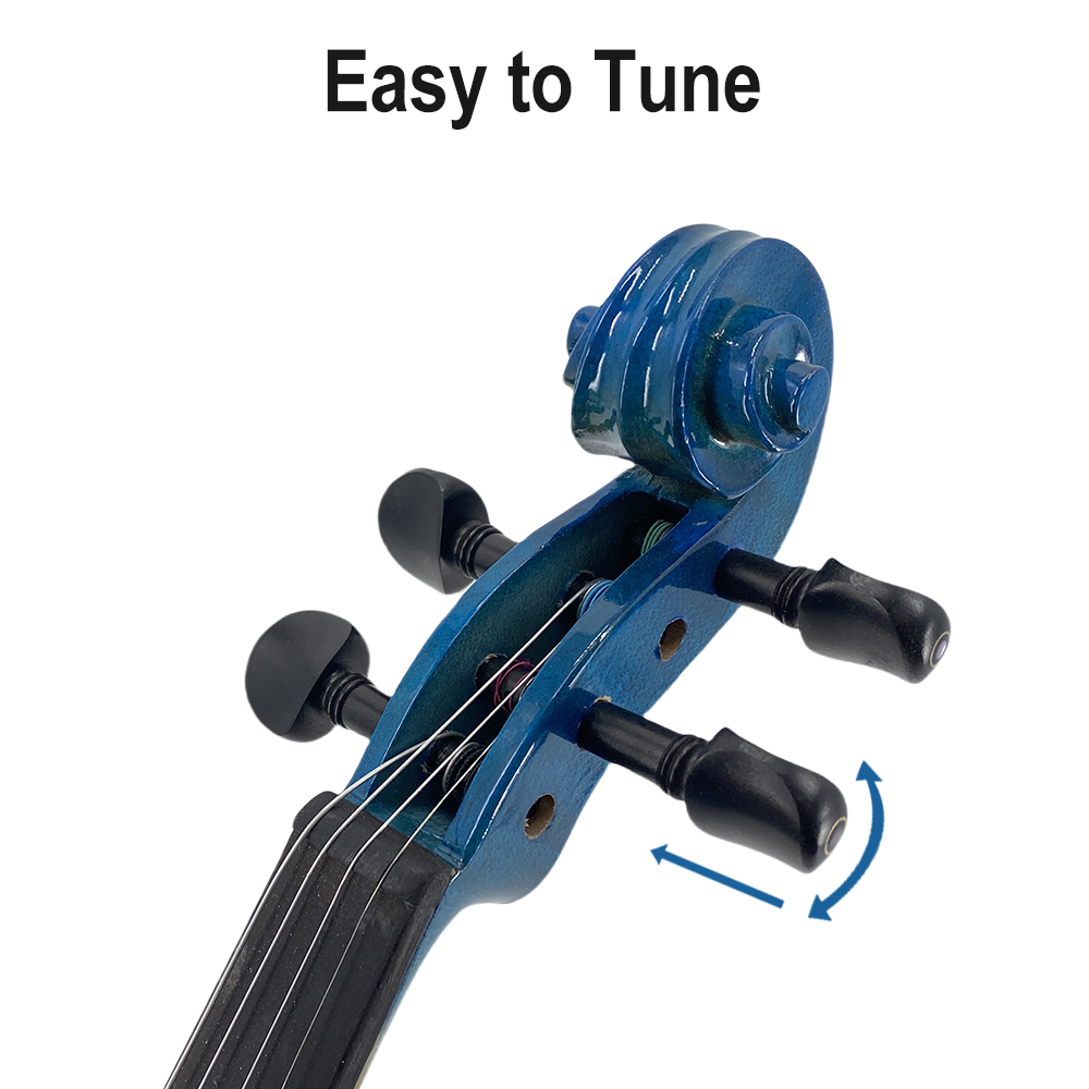 Yinfente Advanced Electric Acoustic Violin Color Blue 4/4 Maple Spruce Nice Tone Ebony Parts  