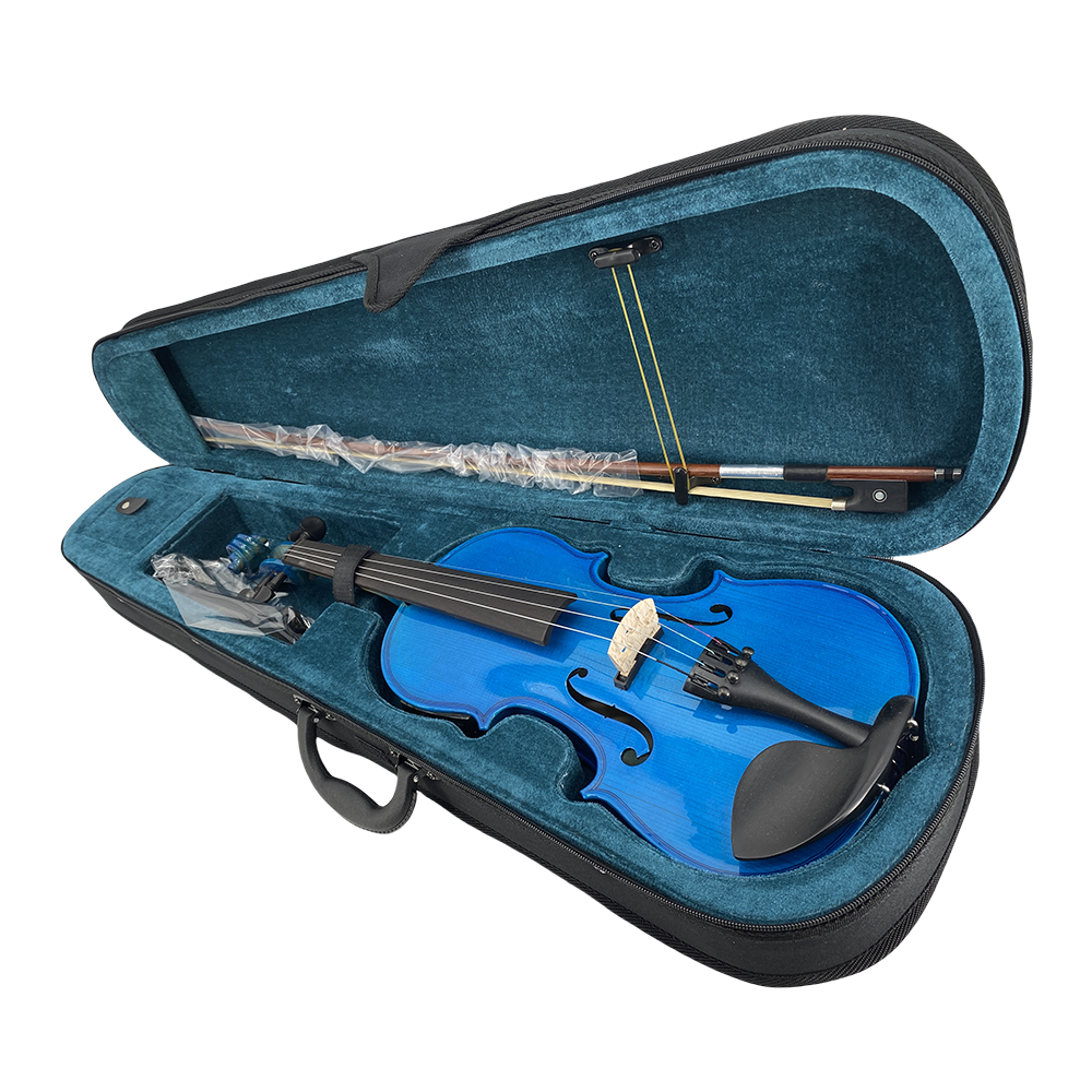 Yinfente Advanced Electric Acoustic Violin Color Blue 4/4 Maple Spruce Nice Tone Ebony Parts  