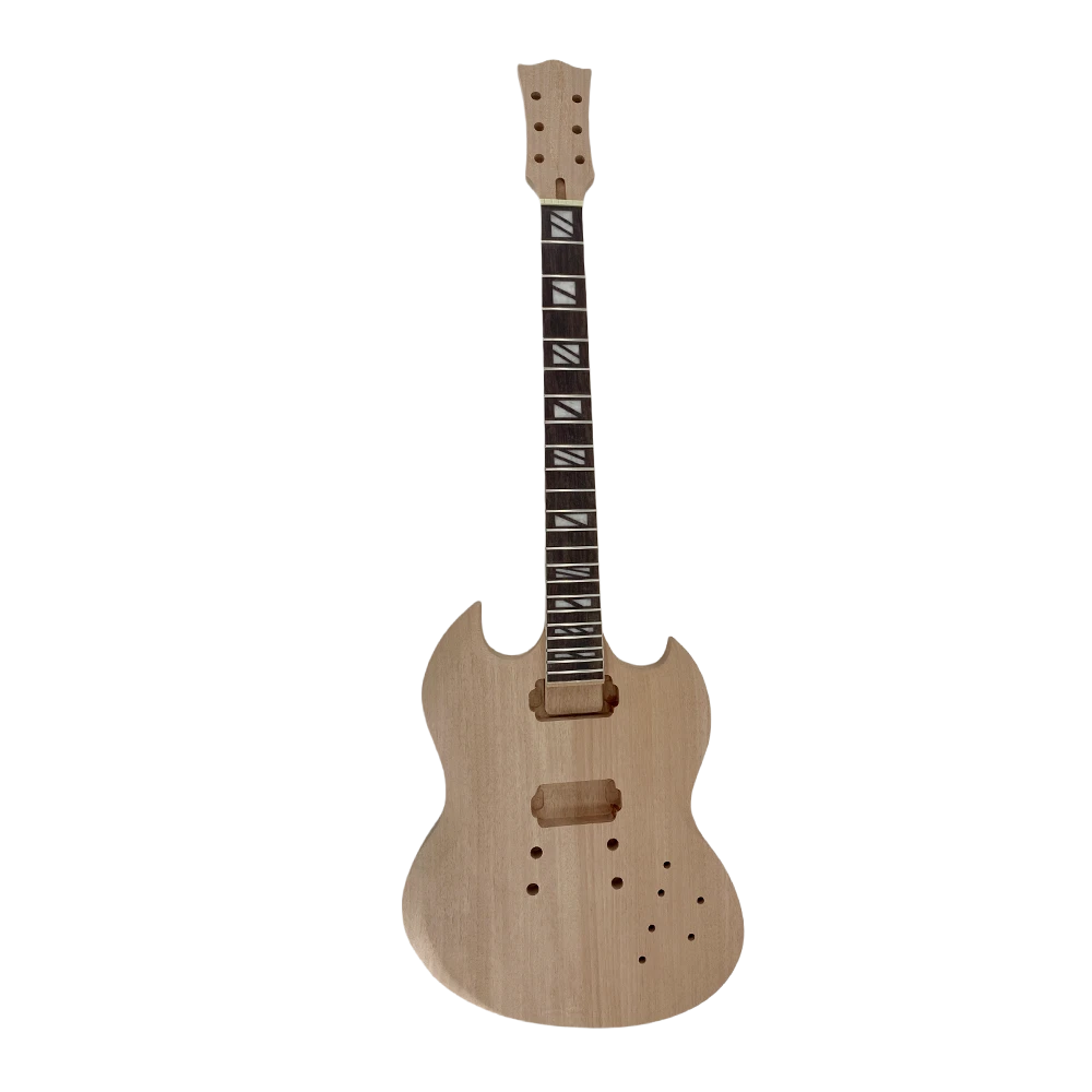 Yinfente Electric Guitar Kit Guitar Mahogany Body Guitar Neck 22 Fret Nice Inlays Set in Heel for Guitar Part  