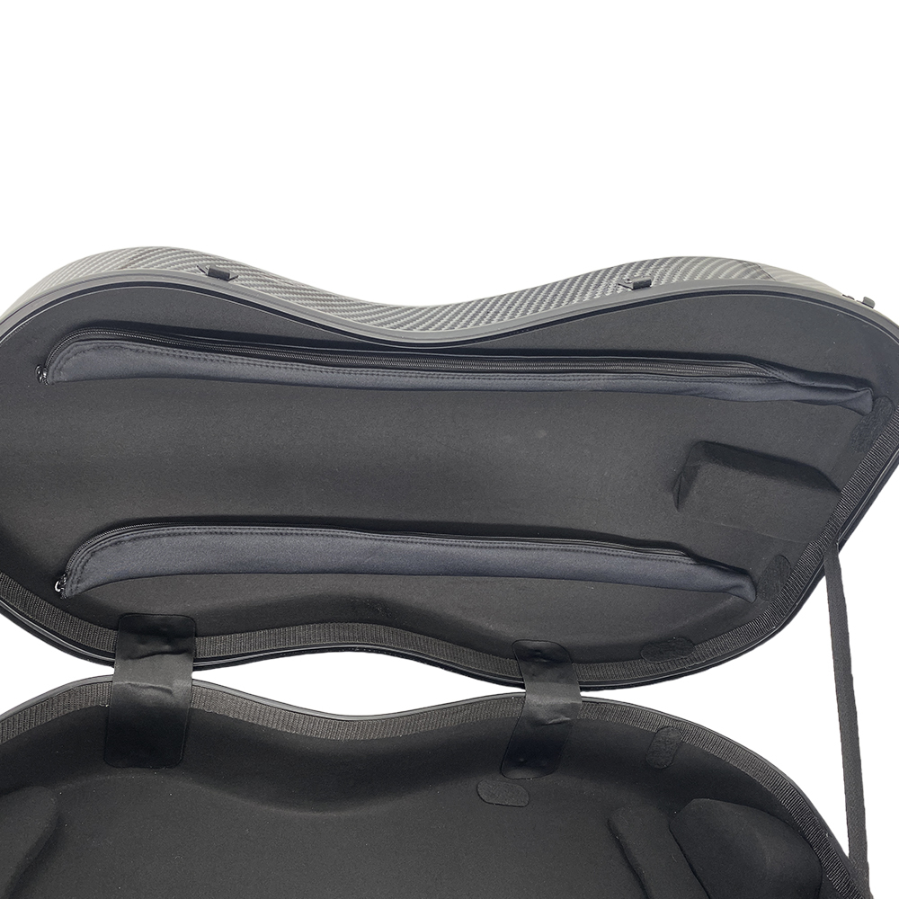 Yinfente Cello Case 1/2 Size Carbon Fiber Lightweight Cello Box with Combination Lock Wheels Straps Strong  