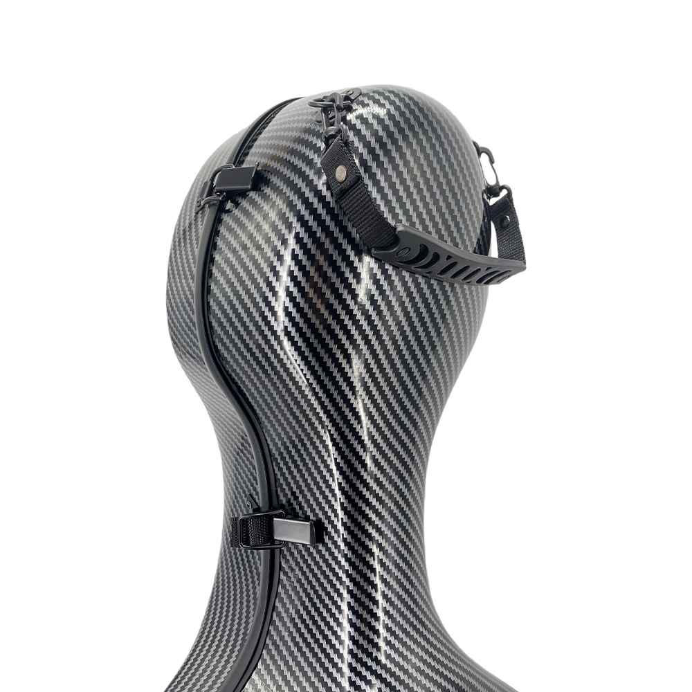 Yinfente Cello Case 1/2 Size Carbon Fiber Lightweight Cello Box with Combination Lock Wheels Straps Strong  