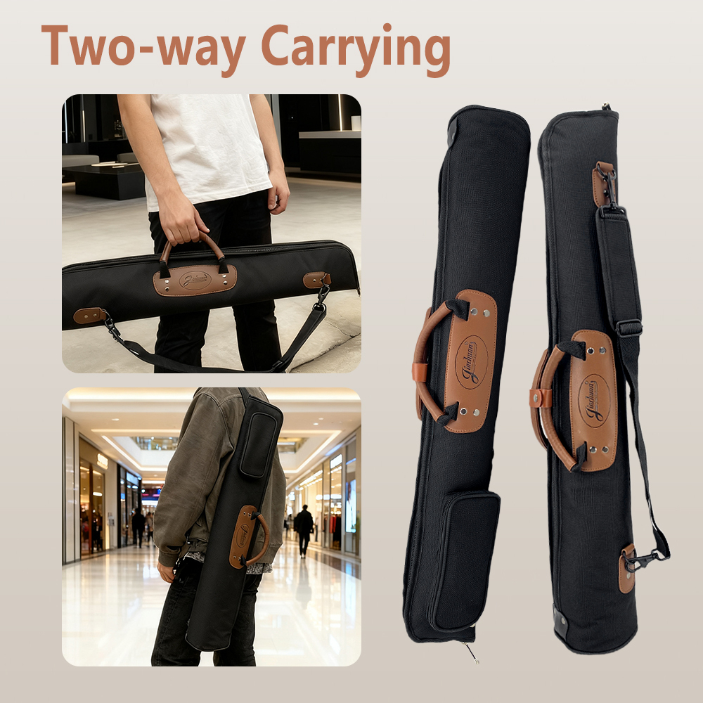 Yinfente Soprano Sax Case Clarinet Bag Black with Strap Leather Handle Parts Storage Lightweight Water-Resistant for Saxophone Clarinet  