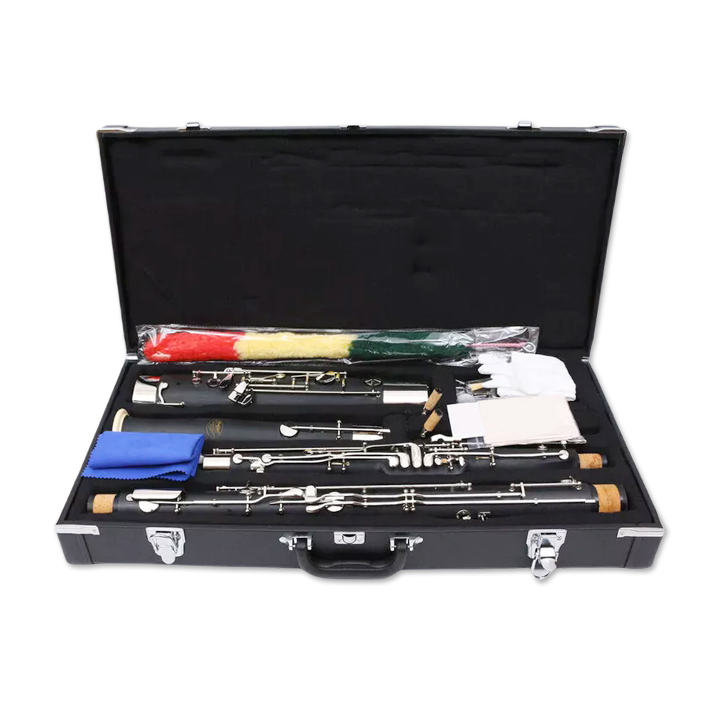 yinfente Ebonite Wood Bassoon C Key 26 Keys Woodwind Instrument with Case Accessories  