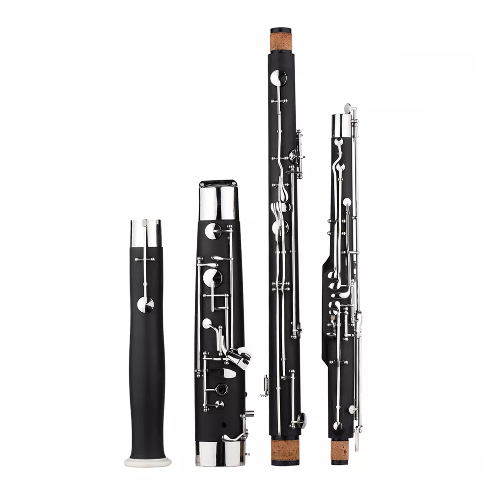 yinfente Ebonite Wood Bassoon C Key 26 Keys Woodwind Instrument with Case Accessories  