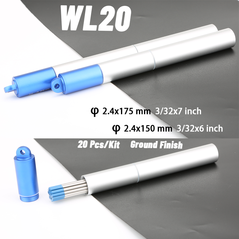 20 Pcs Professional Tig Tungsten Electrodes Aluminum Tube Packaging WC20 WL15 WL20 WP WS20 150mm 6" 175mm 7"  2.4mm 3/32" tungsten rod tig tungsten tig tungsten