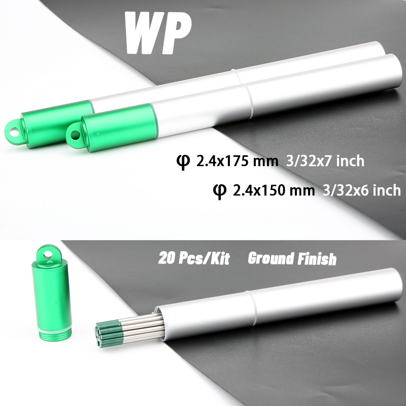 20 Pcs Professional Tig Tungsten Electrodes Aluminum Tube Packaging WC20 WL15 WL20 WP WS20 150mm 6" 175mm 7"  2.4mm 3/32" tungsten rod tig tungsten tig tungsten