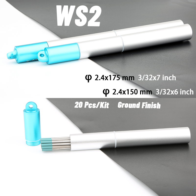 20 Pcs Professional Tig Tungsten Electrodes Aluminum Tube Packaging WC20 WL15 WL20 WP WS20 150mm 6" 175mm 7"  2.4mm 3/32" tungsten rod tig tungsten tig tungsten