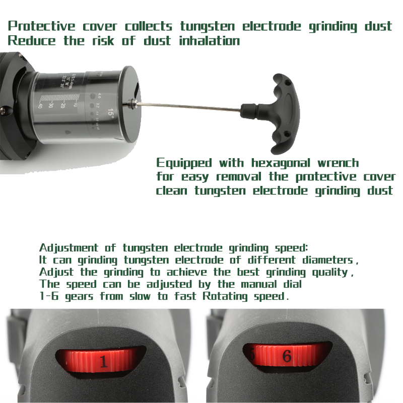 Handheld Tungsten Electrode Sharpener Dustproof  Grinding Machine Portable Tungsten Grinder for Electrode size 1.0-4.0  220V/110V tungsten sharpener tungsten sharpener tungsten sharpener