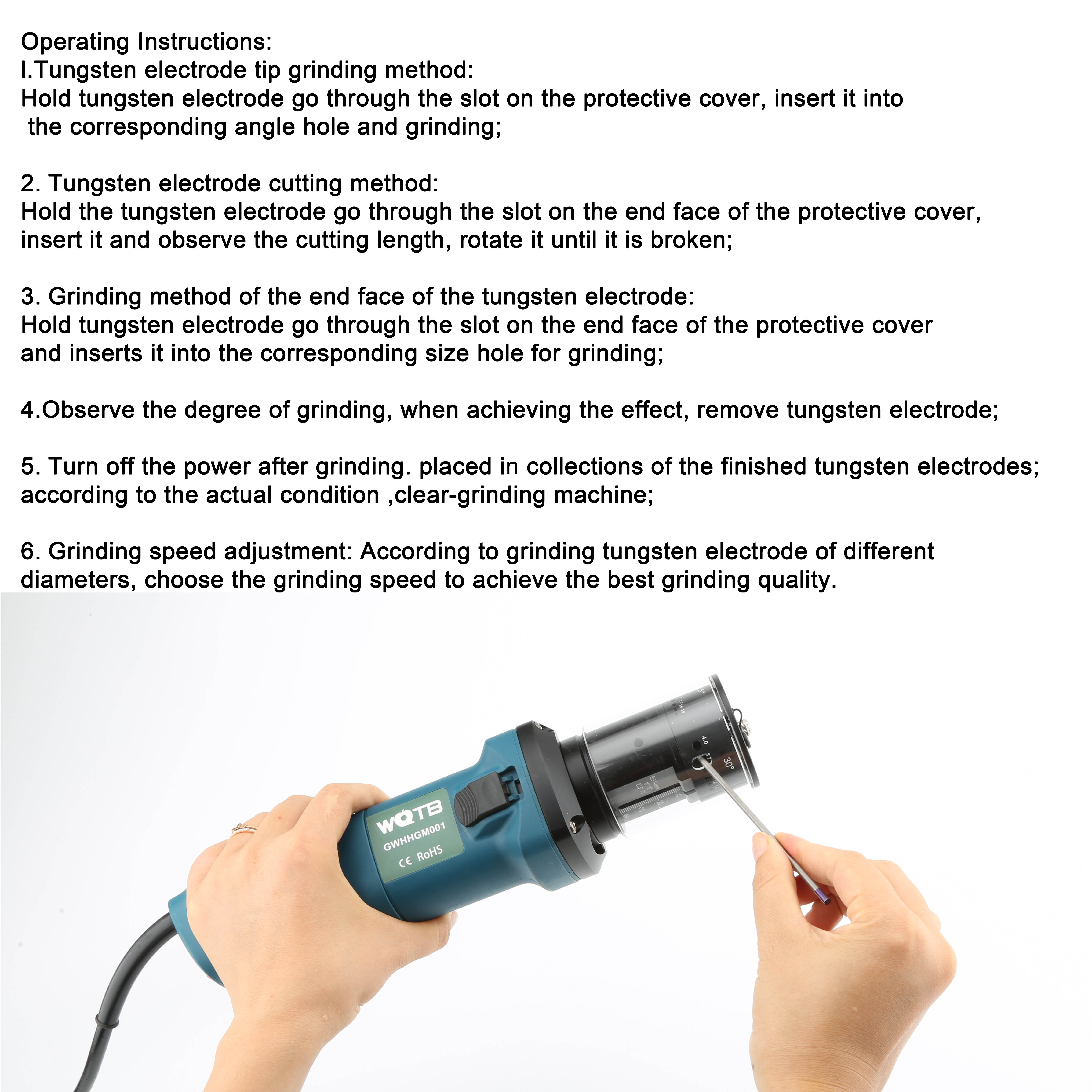 Handheld Tungsten Electrode Sharpener Dustproof  Grinding Machine Portable Tungsten Grinder for Electrode size 1.0-4.0  220V/110V tungsten sharpener tungsten sharpener tungsten sharpener