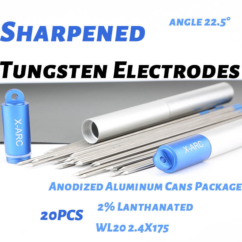 Pre-Sharpened Tungsten Electrodes vertical grain 20PCS Aluminum package WL20 Lanthanated TIG Welding rods 2.4 175 mm 3/32 7 inch Pre-Sharpened Tungsten Electrodes  Pre-Sharpened Tungsten Electrodes