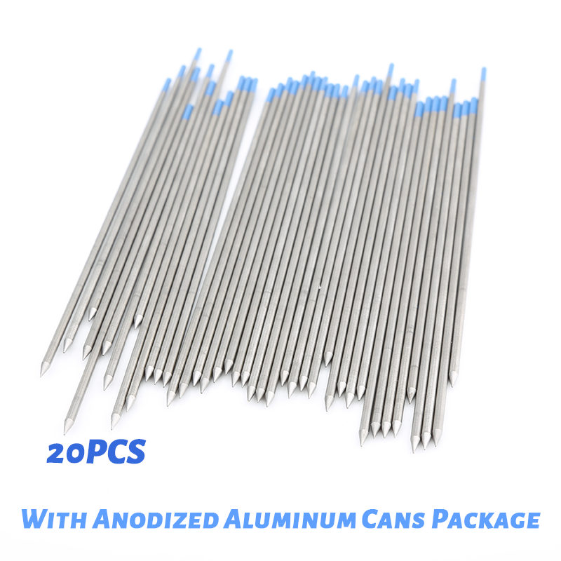Pre-Sharpened Tungsten Electrodes vertical grain 20PCS Aluminum package WL20 Lanthanated TIG Welding rods 2.4 175 mm 3/32 7 inch Pre-Sharpened Tungsten Electrodes  Pre-Sharpened Tungsten Electrodes