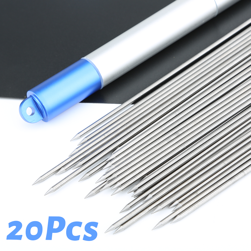 Pre-Sharpened Tungsten Electrodes vertical grain 20PCS Aluminum package WL20 Lanthanated TIG Welding rods 2.4 175 mm 3/32 7 inch Pre-Sharpened Tungsten Electrodes  Pre-Sharpened Tungsten Electrodes
