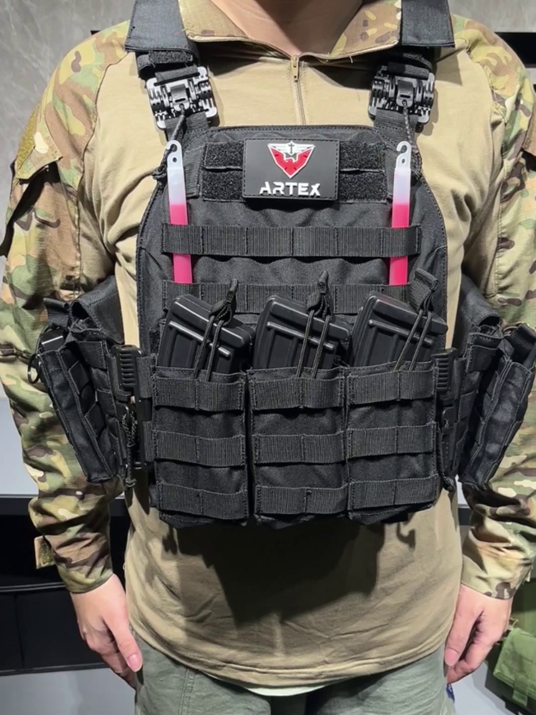 Artex Tactical Molle Quick Release Buckles Vest with Side Cummerbund Pouches and Triple mag Pouch 