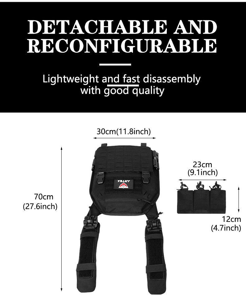 Quick Release Plate Carrier Tactical Vest Military Grade MOLLE Combat Gear Chaleco Tactico Bandolier Laser Cut Vest Artex 