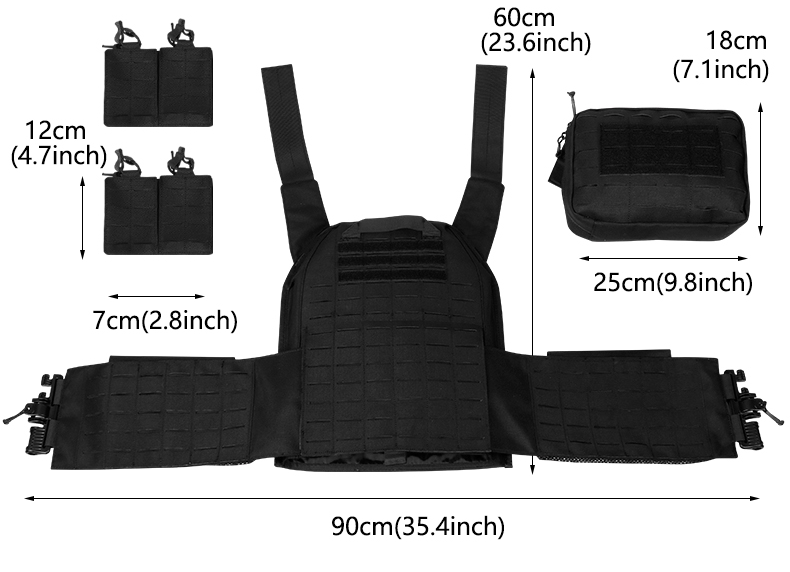 Quick Release Plate Carrier Tactical Vest Military Grade MOLLE Combat Gear Chaleco Tactico Bandolier Laser Cut Vest Artex 