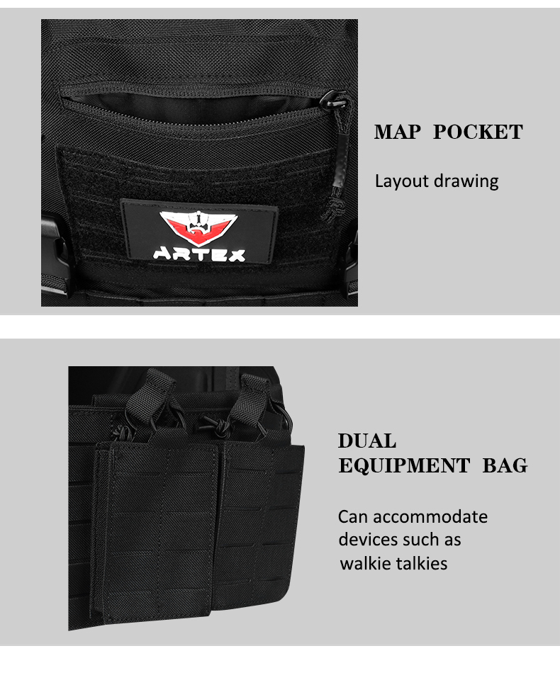 Quick Release Plate Carrier Tactical Vest Military Grade MOLLE Combat Gear Chaleco Tactico Bandolier Laser Cut Vest Artex 