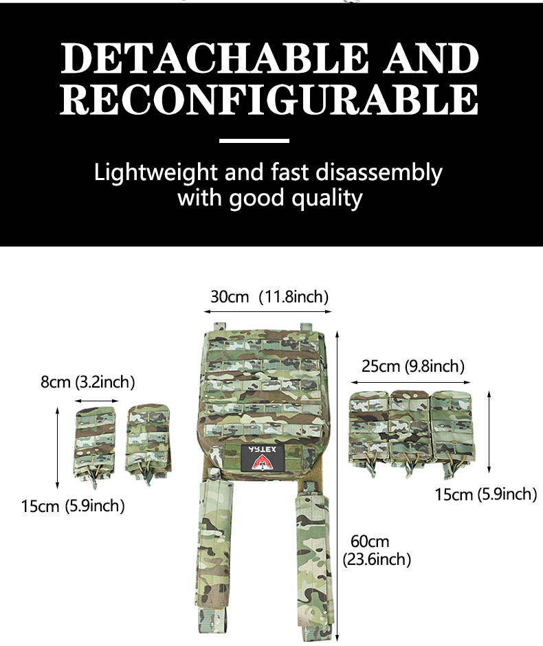 Artex Quick Release Tactical Vest Camo Weighted Vest for Men 1000D Tactical Gear for Outdoor Training Hunting Gaming 