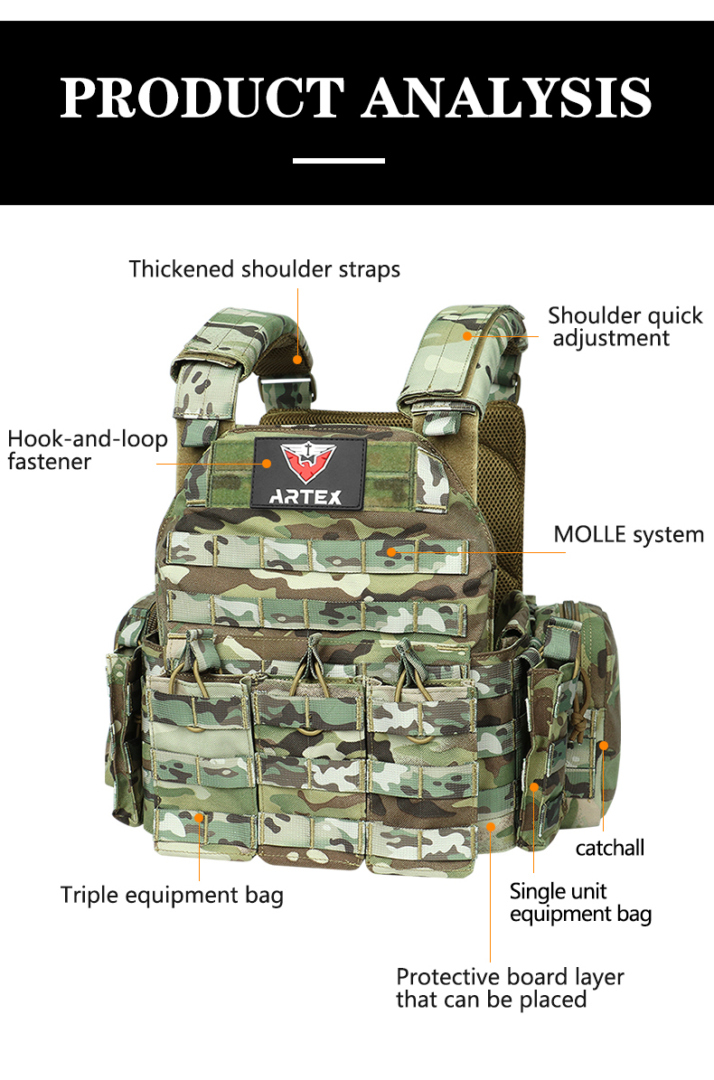 Artex Tactical Vest Adjustable Breathable Weighted Outdoor Vest for Training 