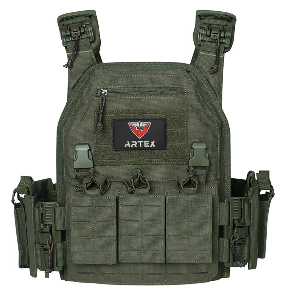 ARTEX Ranger Green Plate Carrier Tactical Vest With Quick Release Security Molle Chaleco Tactico Bandolier Laser Cut Combat Vest 