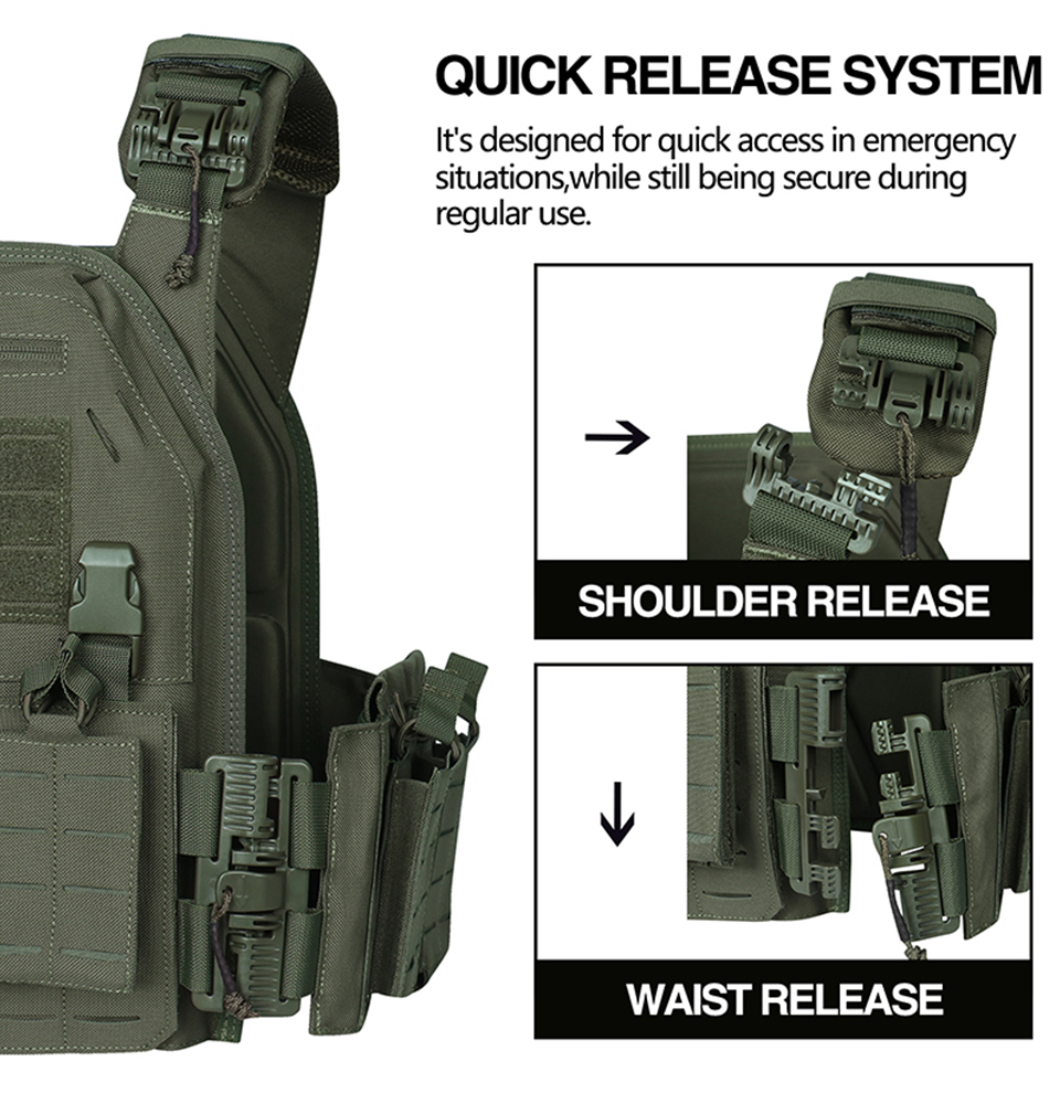 ARTEX Ranger Green Plate Carrier Tactical Vest With Quick Release Security Molle Chaleco Tactico Bandolier Laser Cut Combat Vest 