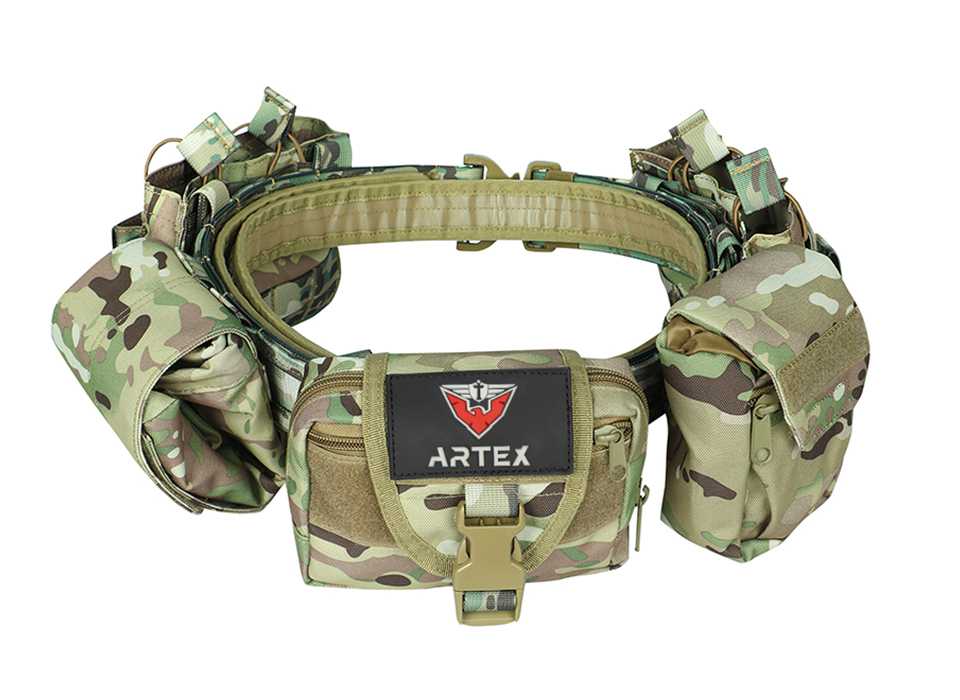 Artex Molle Battle Belt with Accessories Tactical Combat Belt Quick Release Rigger Airsoft Belt Heavy Duty Belts 7 pcs  