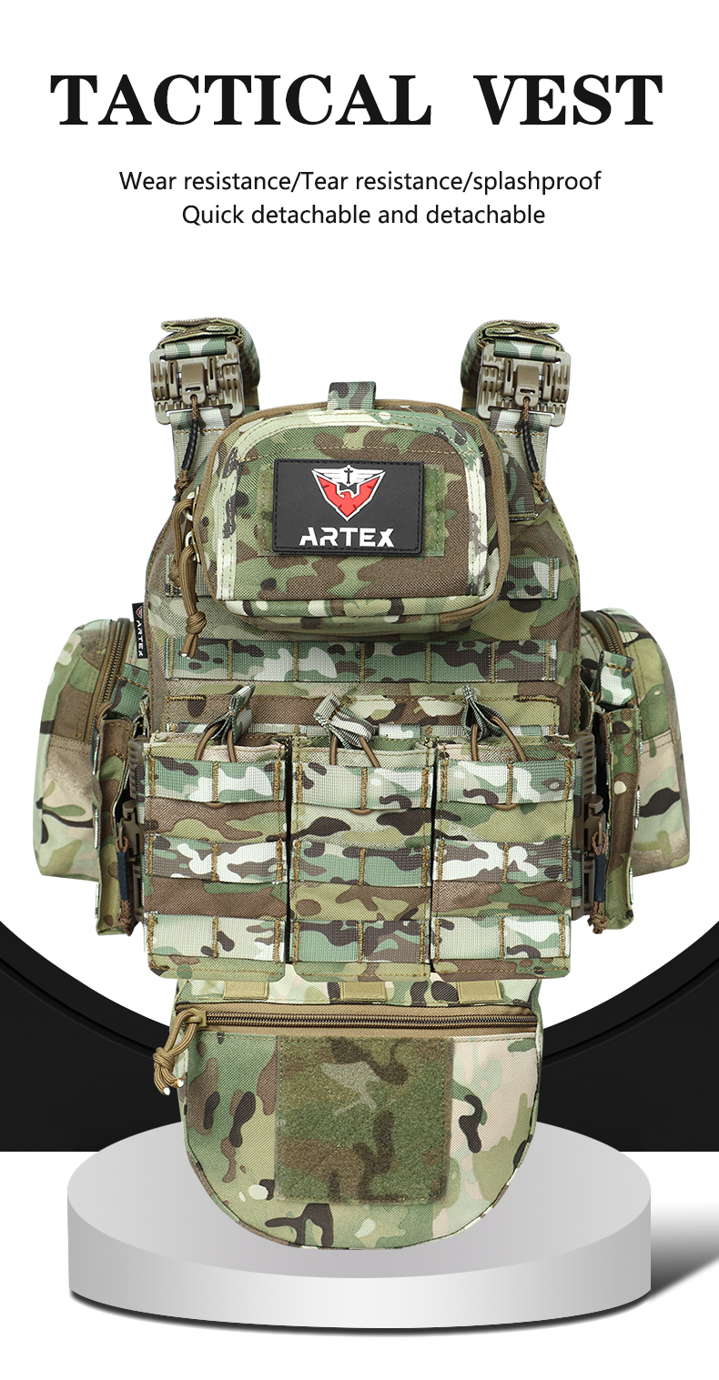 Artex Tactical Training Vest with PALS System Multi Pocket Adjustable Straps Quick-Release Buckle for Hunting  