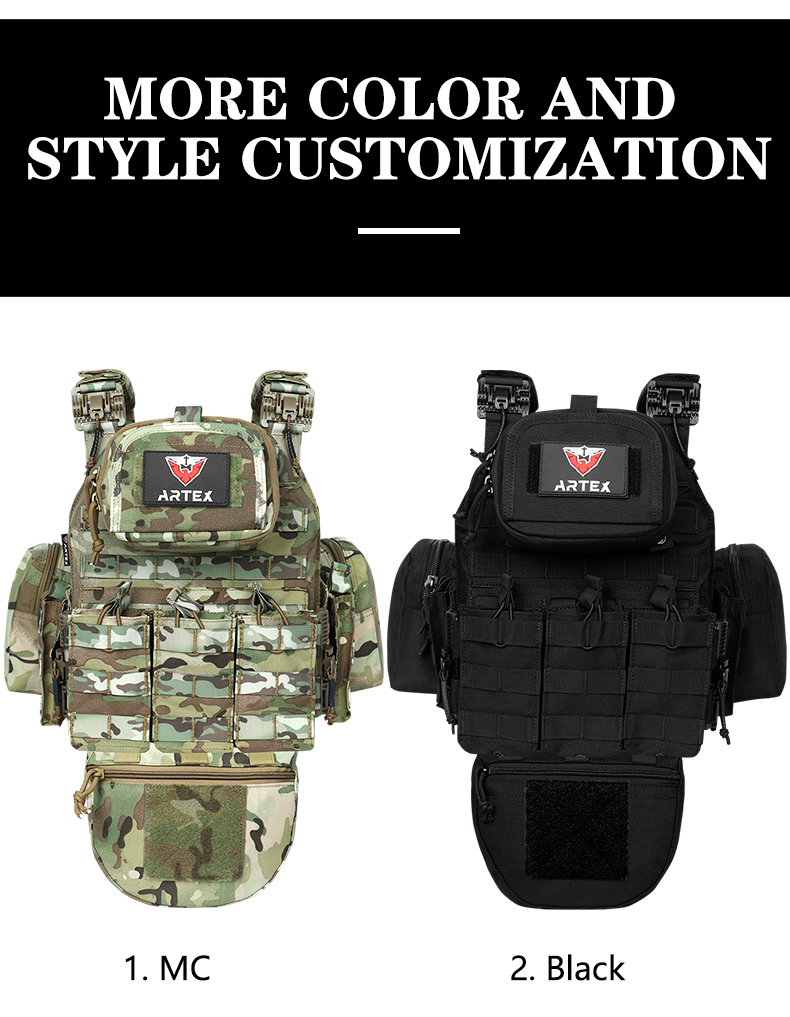 Artex Tactical Training Vest with PALS System Multi Pocket Adjustable Straps Quick-Release Buckle for Hunting  