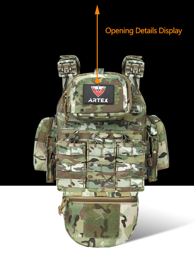 Artex Tactical Training Vest with PALS System Multi Pocket Adjustable Straps Quick-Release Buckle for Hunting  