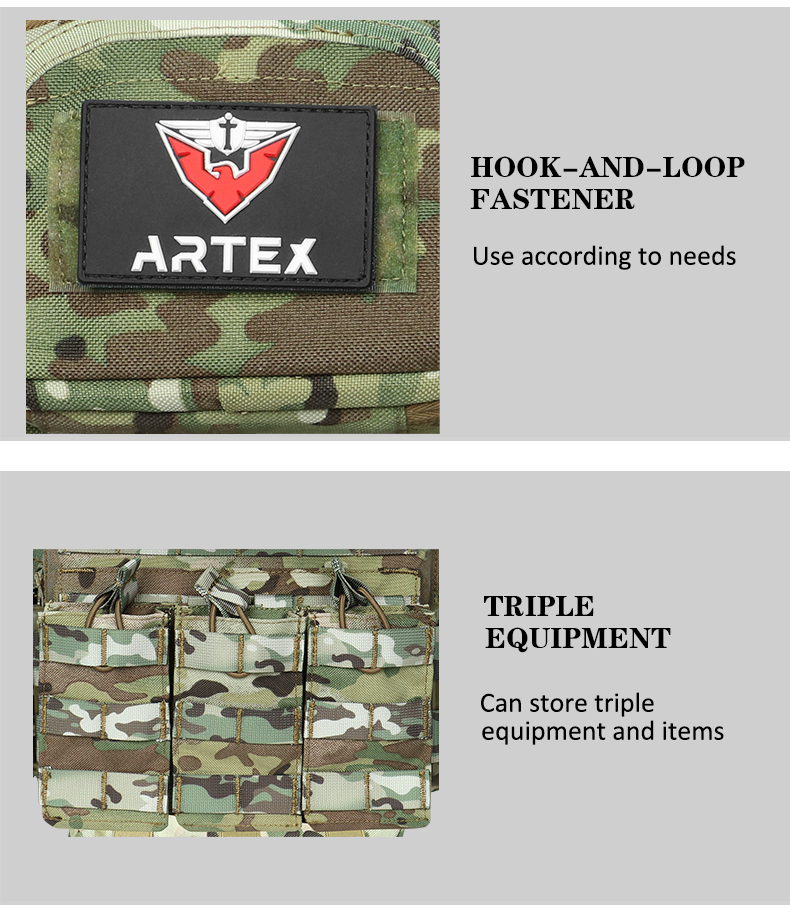 Artex Tactical Training Vest with PALS System Multi Pocket Adjustable Straps Quick-Release Buckle for Hunting  