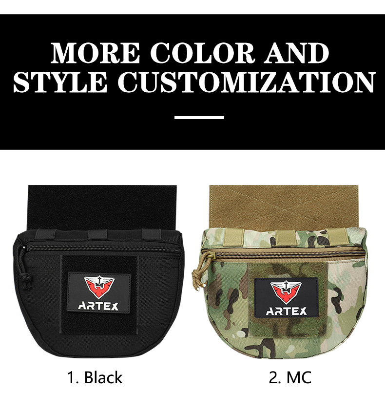 wholesale Tactical Molle Chest Rig Drop Dump Pouch Bag For CRM CRX Vest Armor Carrier Storage Hunting Accessories Chest Pouch Lower Belly 