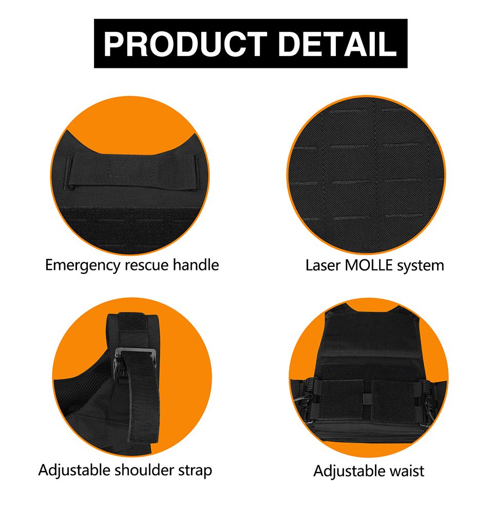 Custom wholesale Tactical Quick Release Vest for Men Fully Adjustable Plate Carriers Vest with Breathable 3D Mesh Liner 