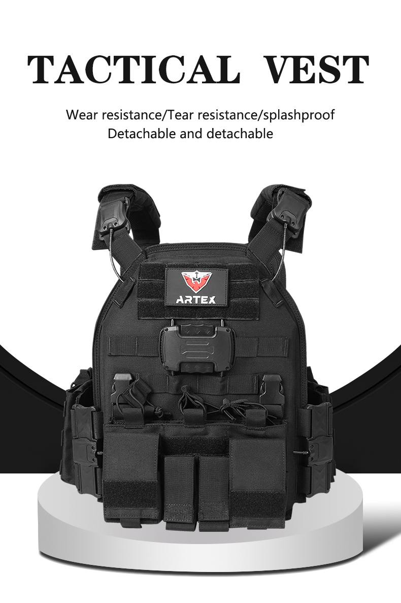Custom wholesale Artex Magnetic Tactical Vest for Men Plate Carrier Vest Quick Release One Button Disassembly Lightweight Vest 