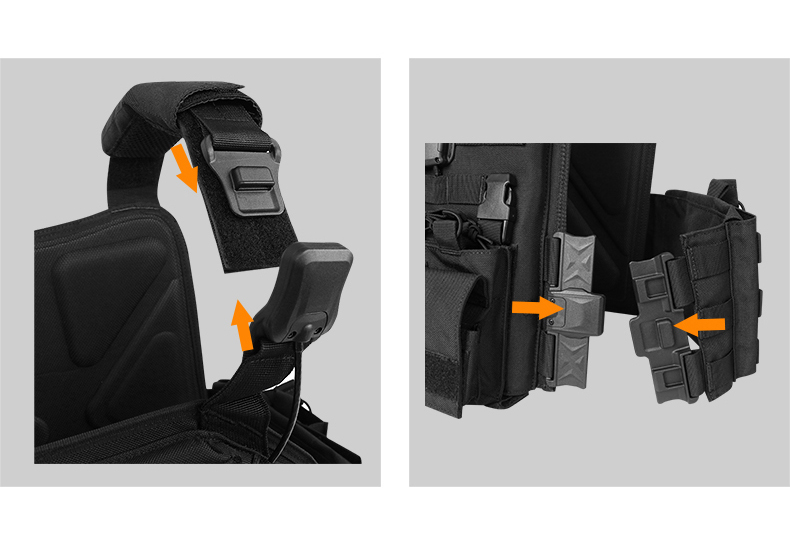 Custom wholesale Artex Magnetic Tactical Vest for Men Plate Carrier Vest Quick Release One Button Disassembly Lightweight Vest 