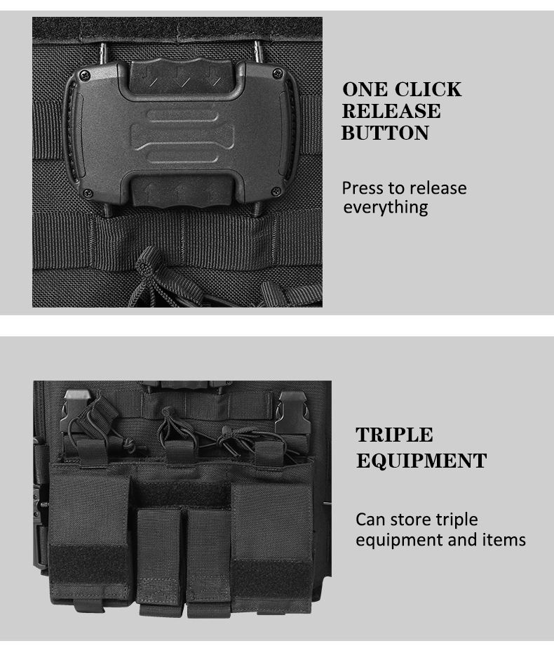 Custom wholesale Artex Magnetic Tactical Vest for Men Plate Carrier Vest Quick Release One Button Disassembly Lightweight Vest 