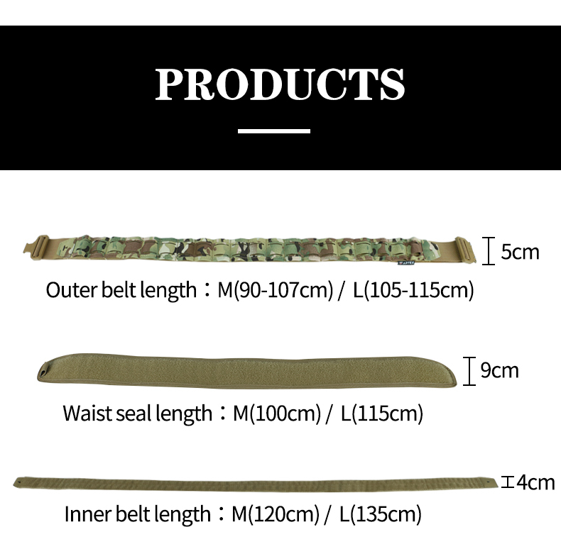 Artex Tactical Belt 3 IN 1 Laser Cut Quick Release Buckle MOLLE Combat Shooting Belt with Inner Belt Back Support Pad 