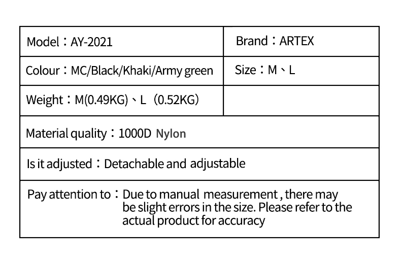 Artex Tactical Belt 3 IN 1 Laser Cut Quick Release Buckle MOLLE Combat Shooting Belt with Inner Belt Back Support Pad 