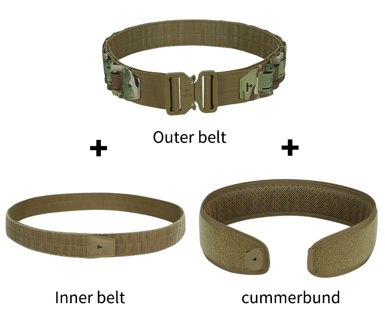 Artex Tactical Belt 3 IN 1 Laser Cut Quick Release Buckle MOLLE Combat Shooting Belt with Inner Belt Back Support Pad 